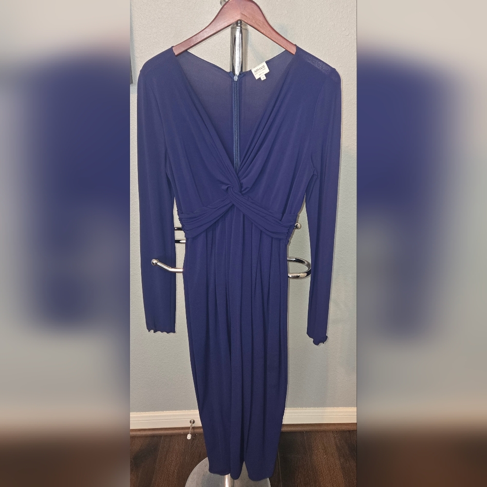 Armani Collezioni Deep Blue Long Sleeve Dress